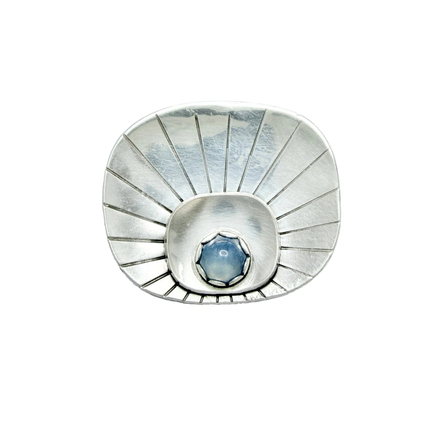 Alton, Sweden 1959. Vintage Solid Silver Chalcedony Brooch.