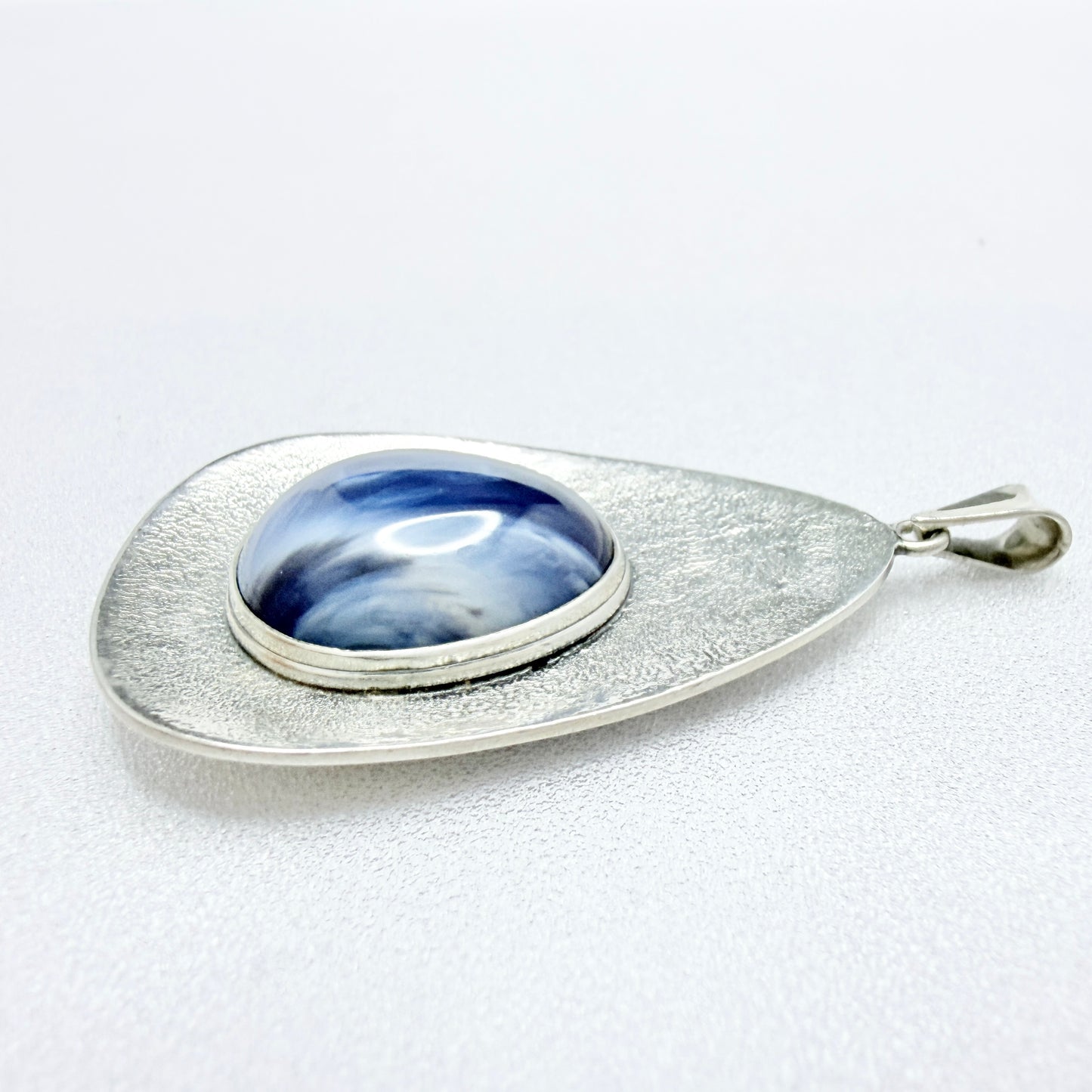 S-O Haeggman, Sweden 1988. Vintage Solid Silver Bergslagen-stone Pendant.