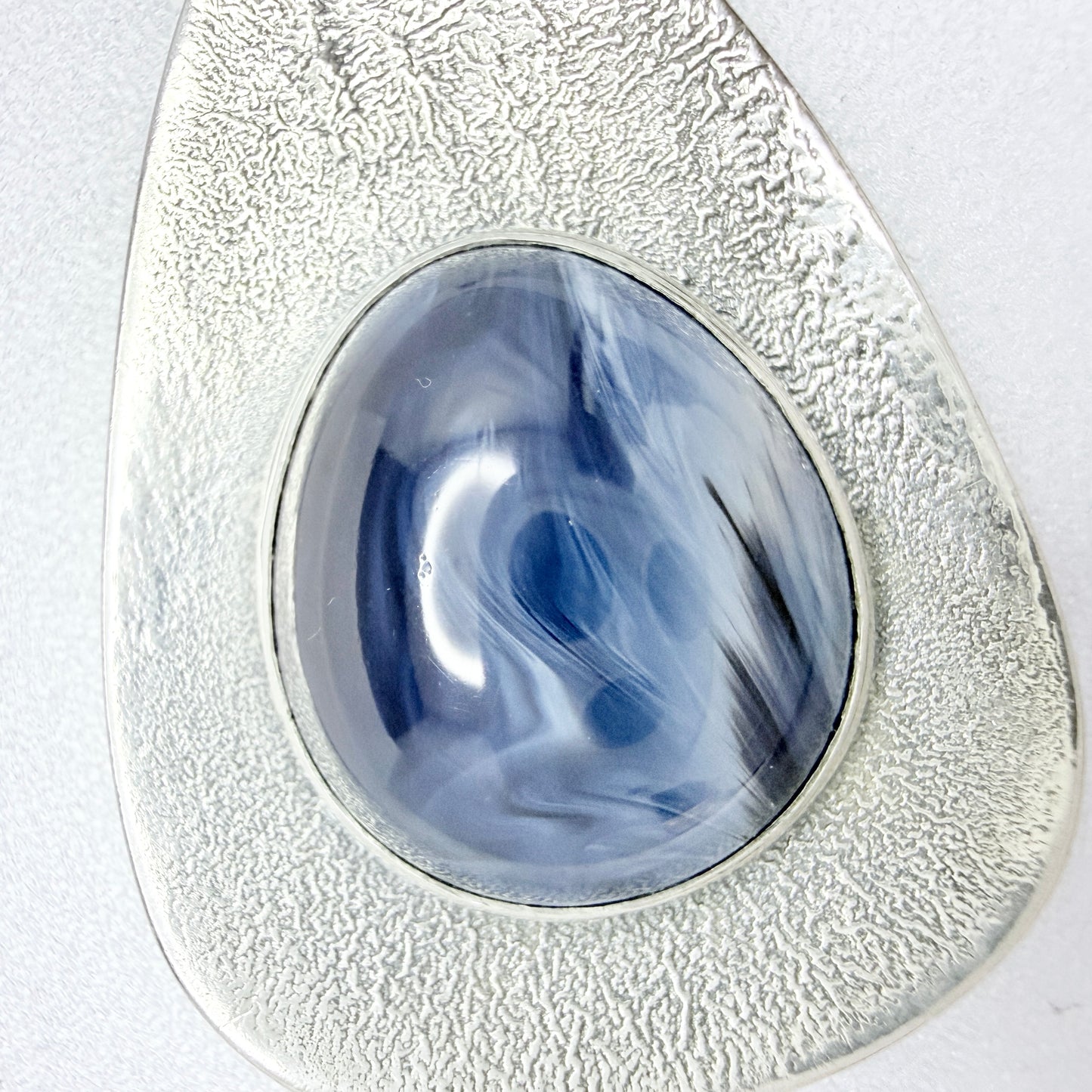 S-O Haeggman, Sweden 1988. Vintage Solid Silver Bergslagen-stone Pendant.