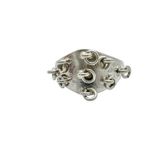 Lindbäck, Sweden 1917. Antique Solid Silver Sami Laplander Ring.