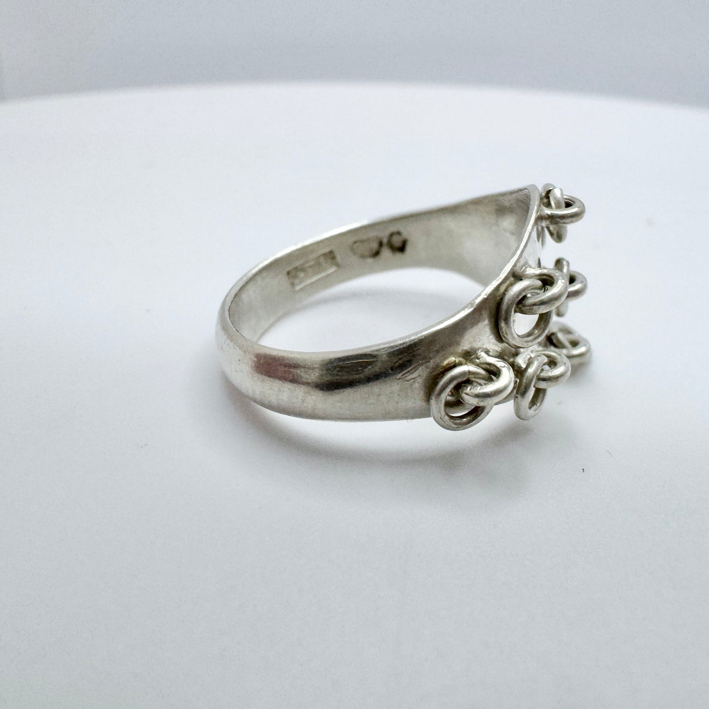 Lindbäck, Sweden 1917. Antique Solid Silver Sami Laplander Ring.