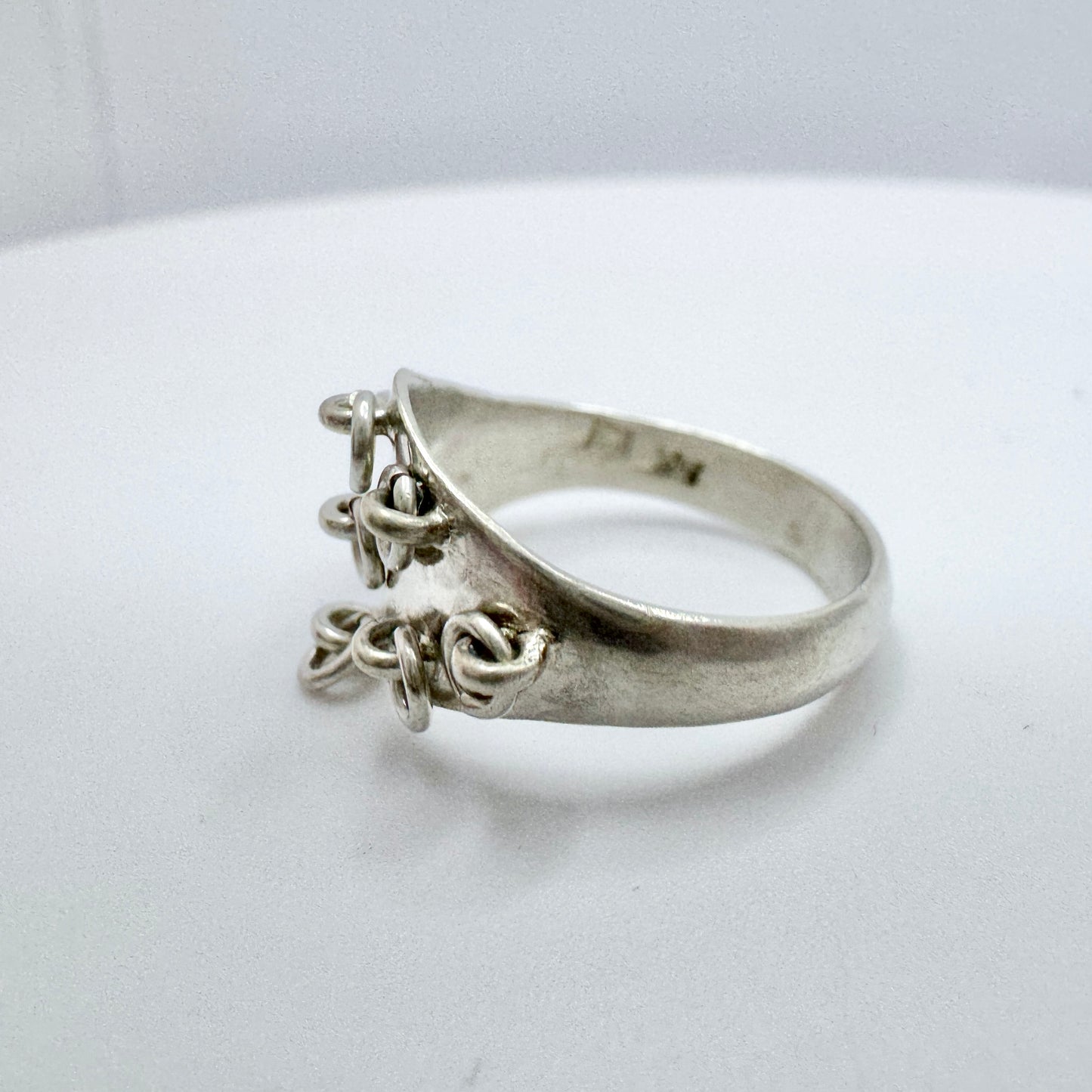 Lindbäck, Sweden 1917. Antique Solid Silver Sami Laplander Ring.