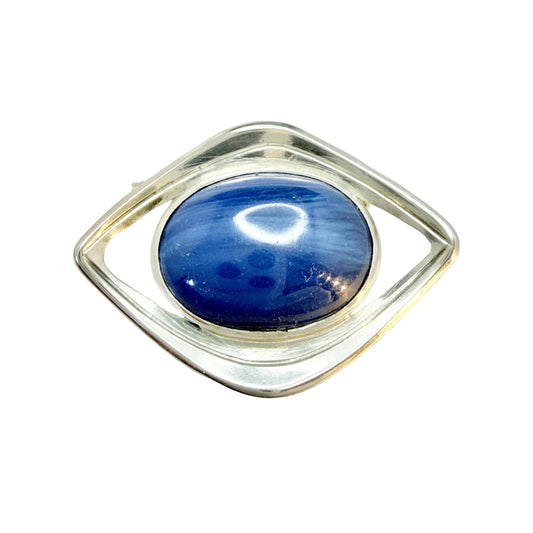 Victor Janson, Sweden 1965. Vintage Sterling Silver Bergslagen-stone Brooch.