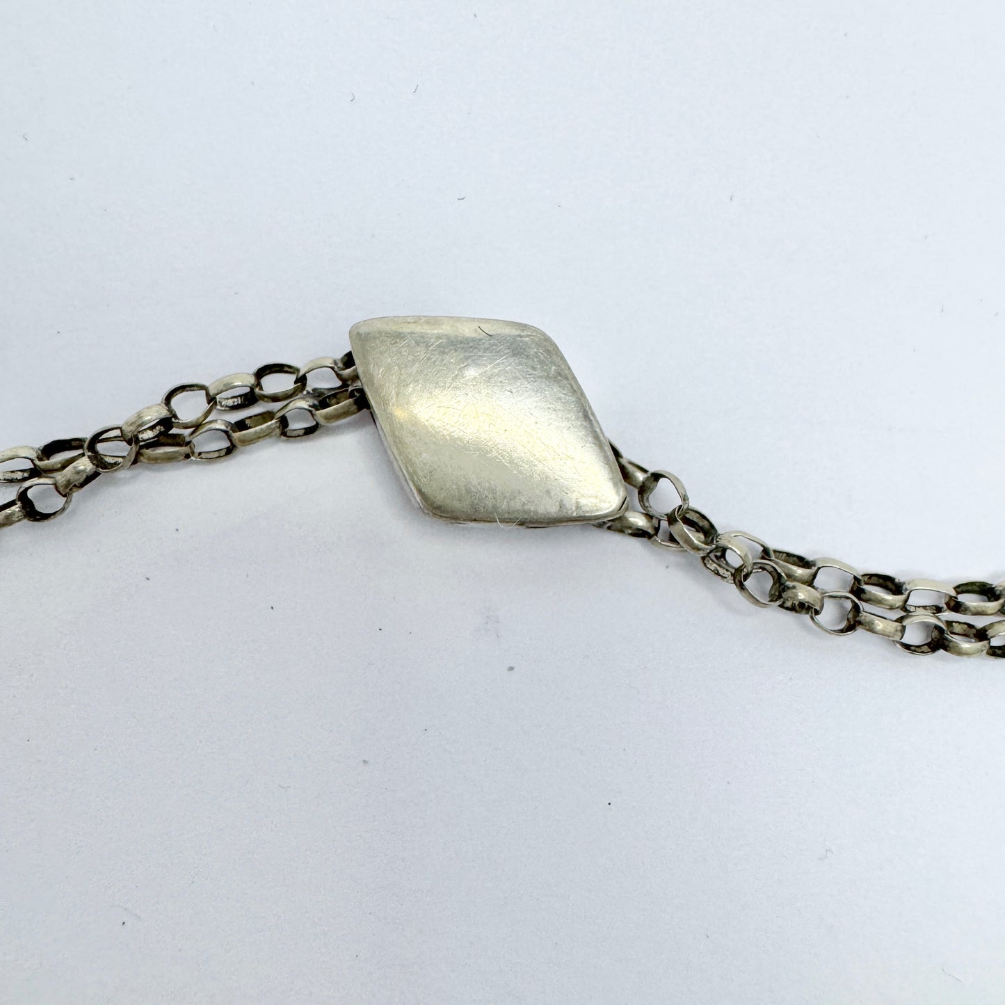 Germany c 1900. Antique Solid Silver Muff Chain Necklace.