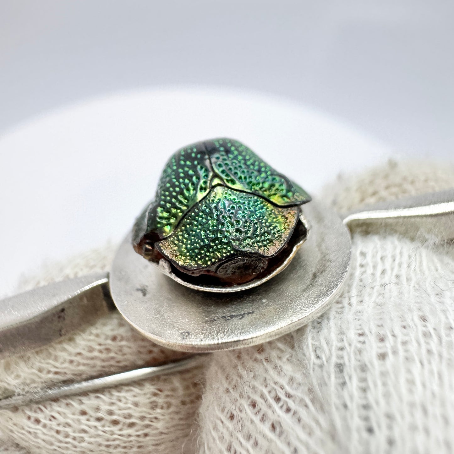 Wallin & Thorsen, Sweden 1945. Vintage Solid Silver Scarab Brooch.