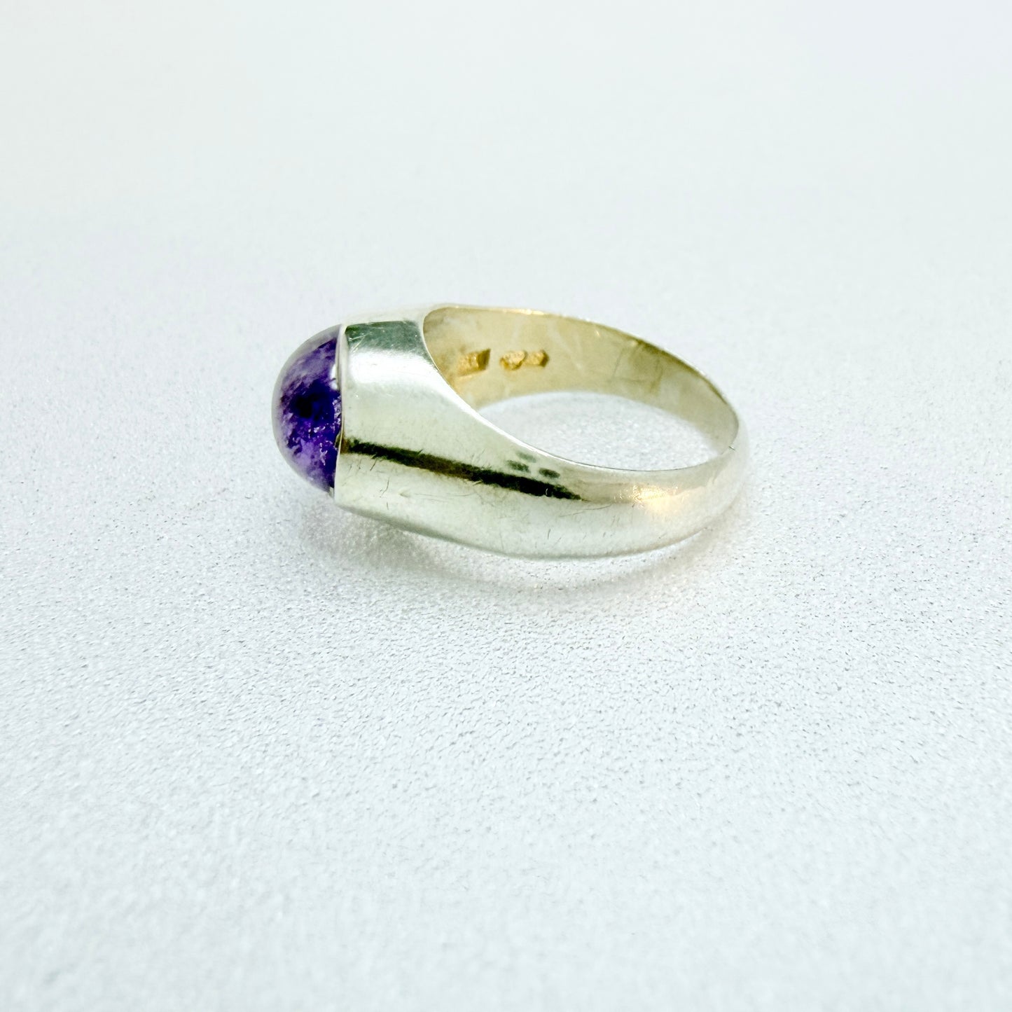 G Dahlgren, Sweden 1956. Vintage Sterling Silver Amethyst Ring.