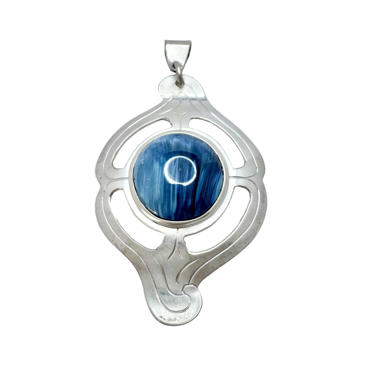 Grundström, Sweden 1985. Vintage Sterling Silver BErgslagen-stone Pendant.