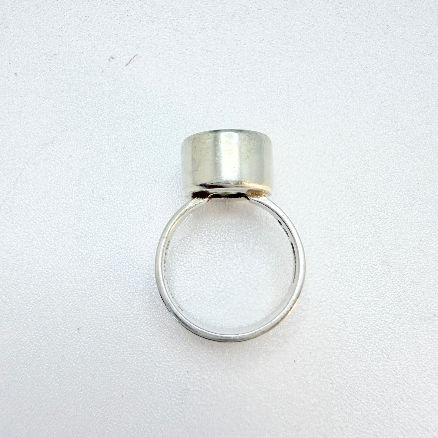 Isaac Cohen, Sweden 1967. Vintage Sterling Silver Rock Crystal Ring. Signed.