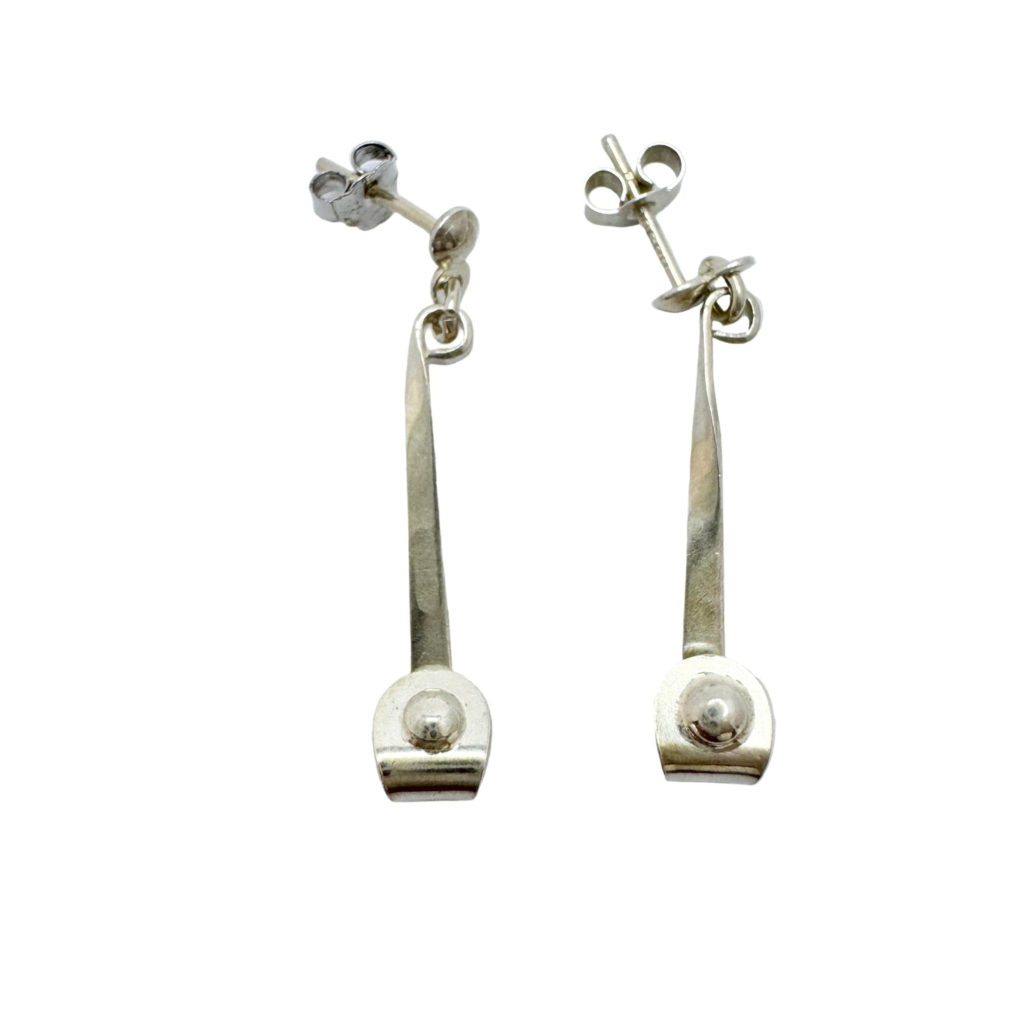 Germany ca 1970. Vintage Solid SIlver Earrings.