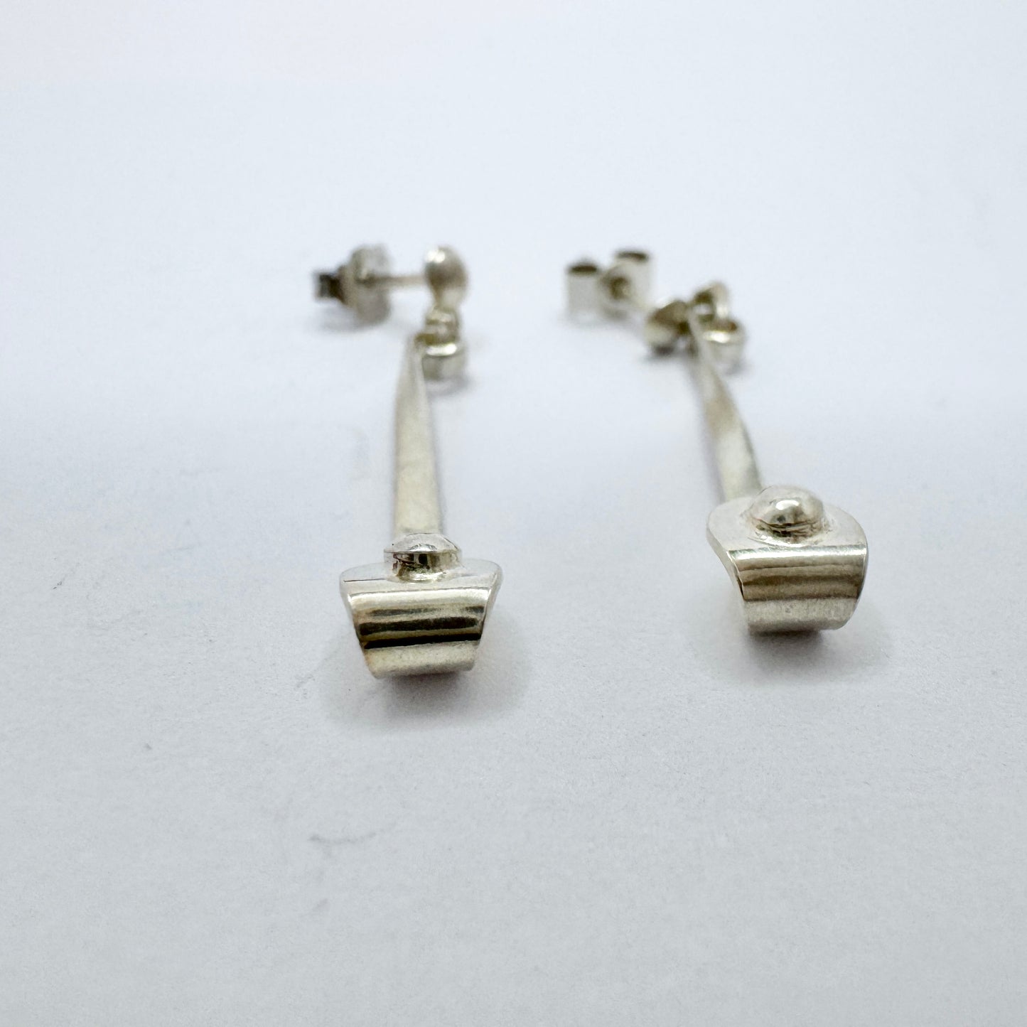 Germany ca 1970. Vintage Solid SIlver Earrings.