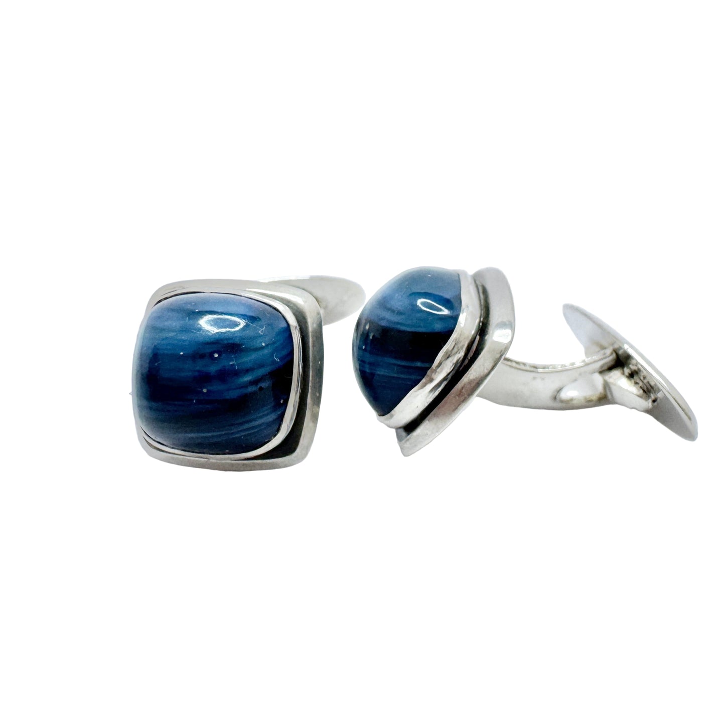 Victor Janson, Sweden 1964. Vintage Sterling Silver Bergslagen-stone Cufflinks.