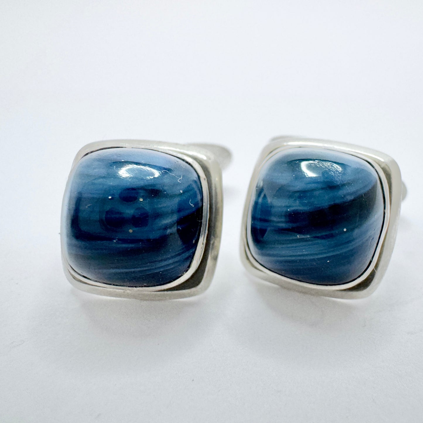 Victor Janson, Sweden 1964. Vintage Sterling Silver Bergslagen-stone Cufflinks.