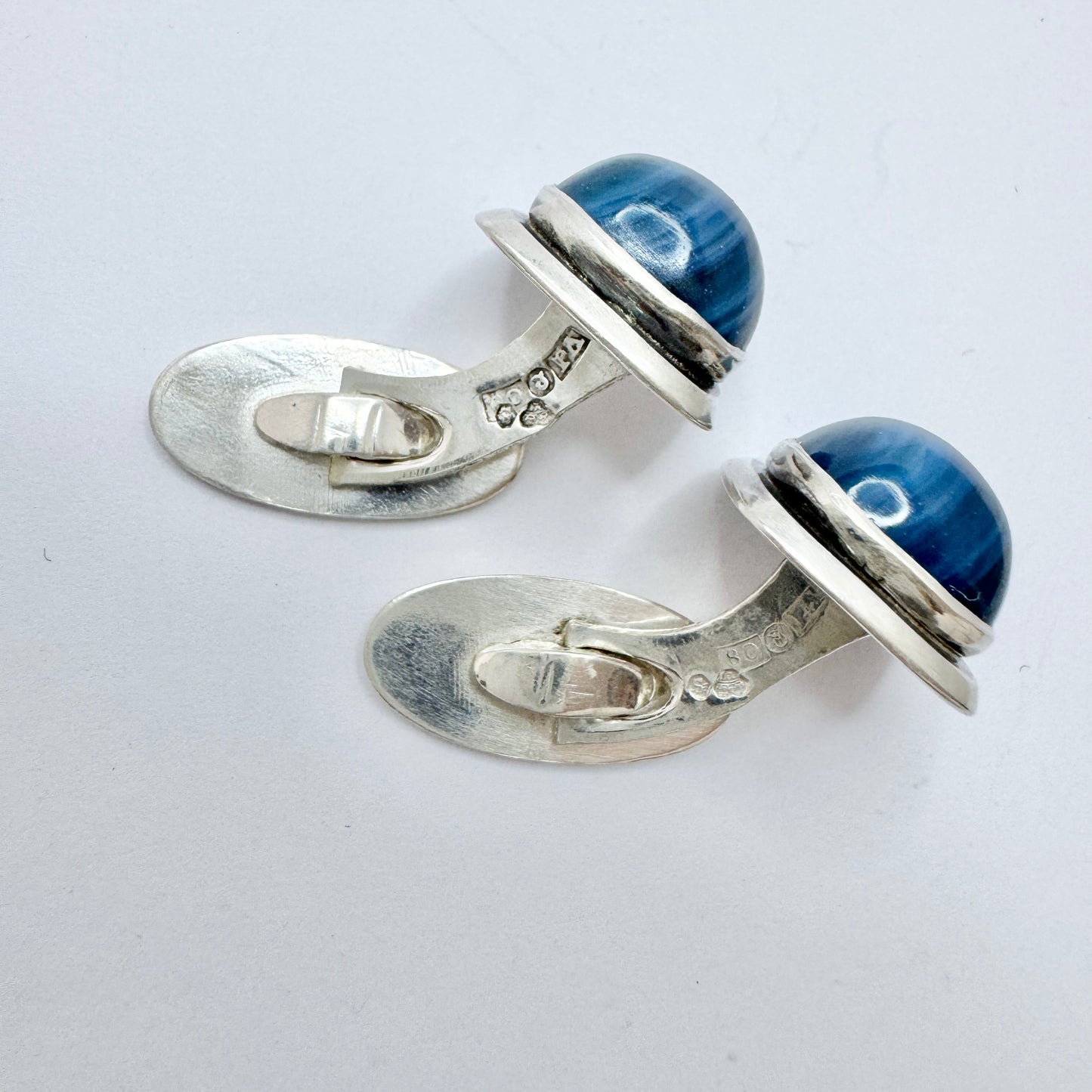 Victor Janson, Sweden 1964. Vintage Sterling Silver Bergslagen-stone Cufflinks.