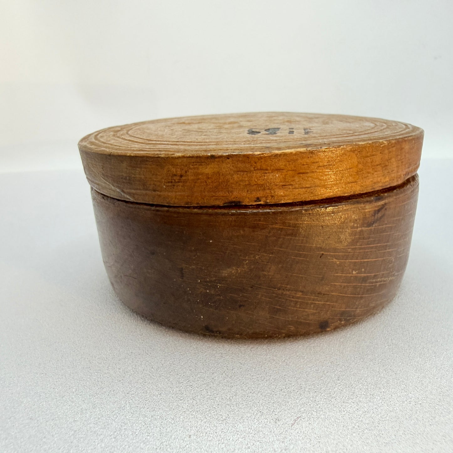 Antique Scandinavian Wood Treen Box. Possibly Pyx Hosts Box