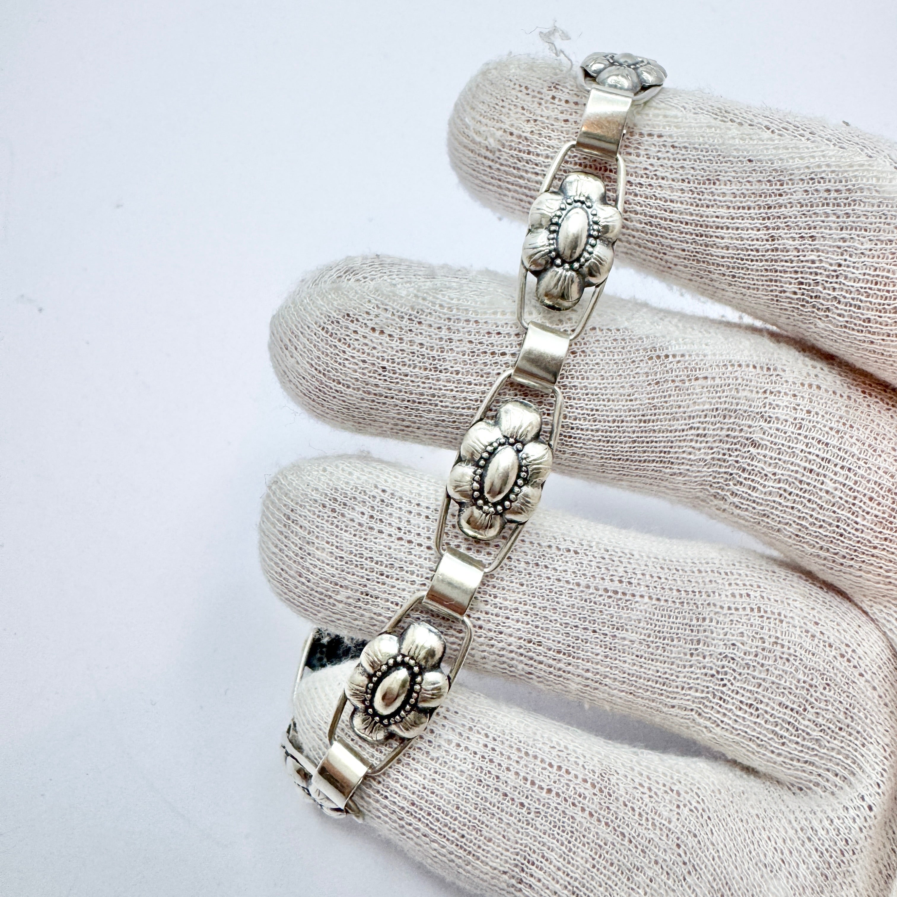 Asa-Silver H Olsson, Sweden 1949. Vintage Solid Silver Flower