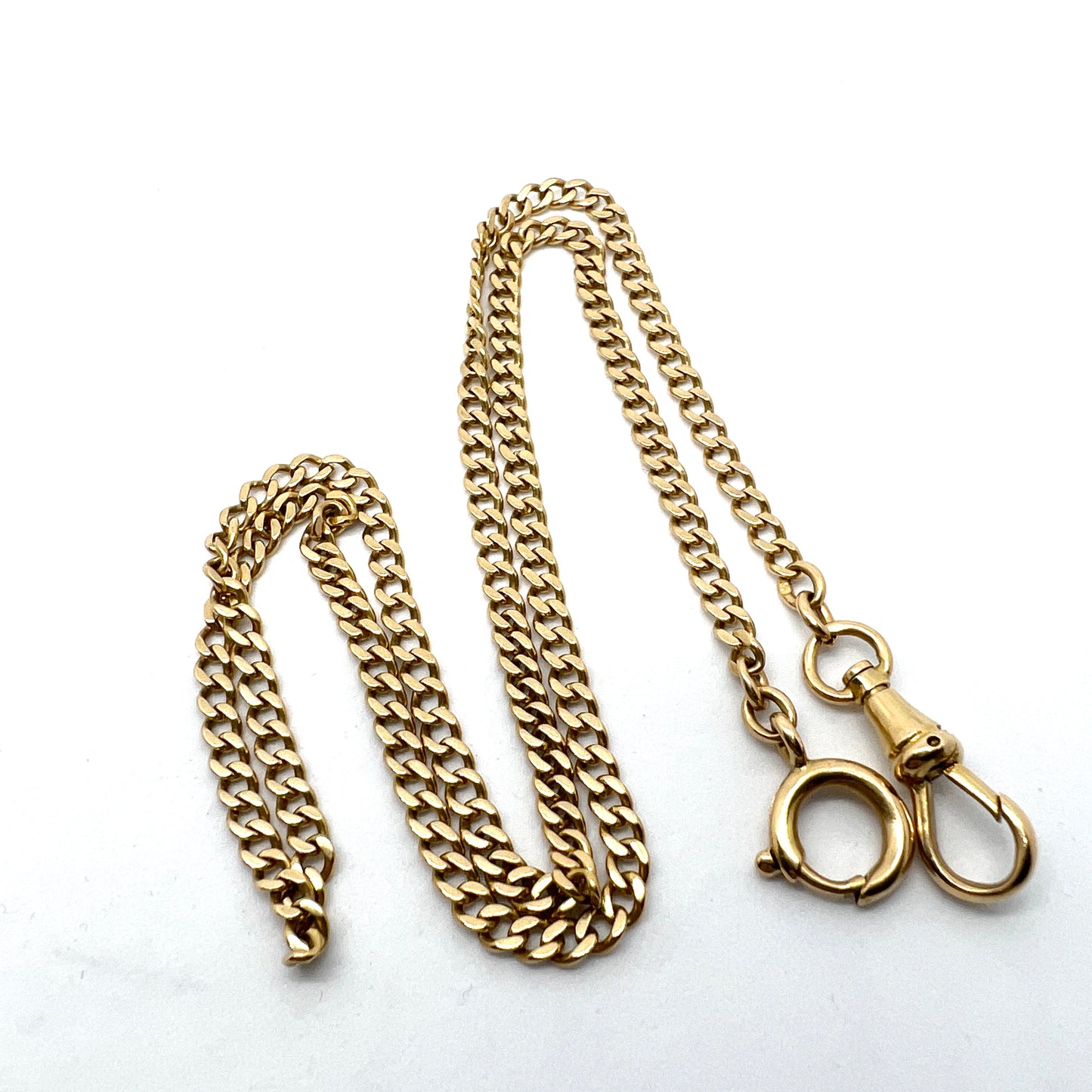 Sweden early 1900s. Antique 18k Gold Watch Chain in Perfect Necklace Length.