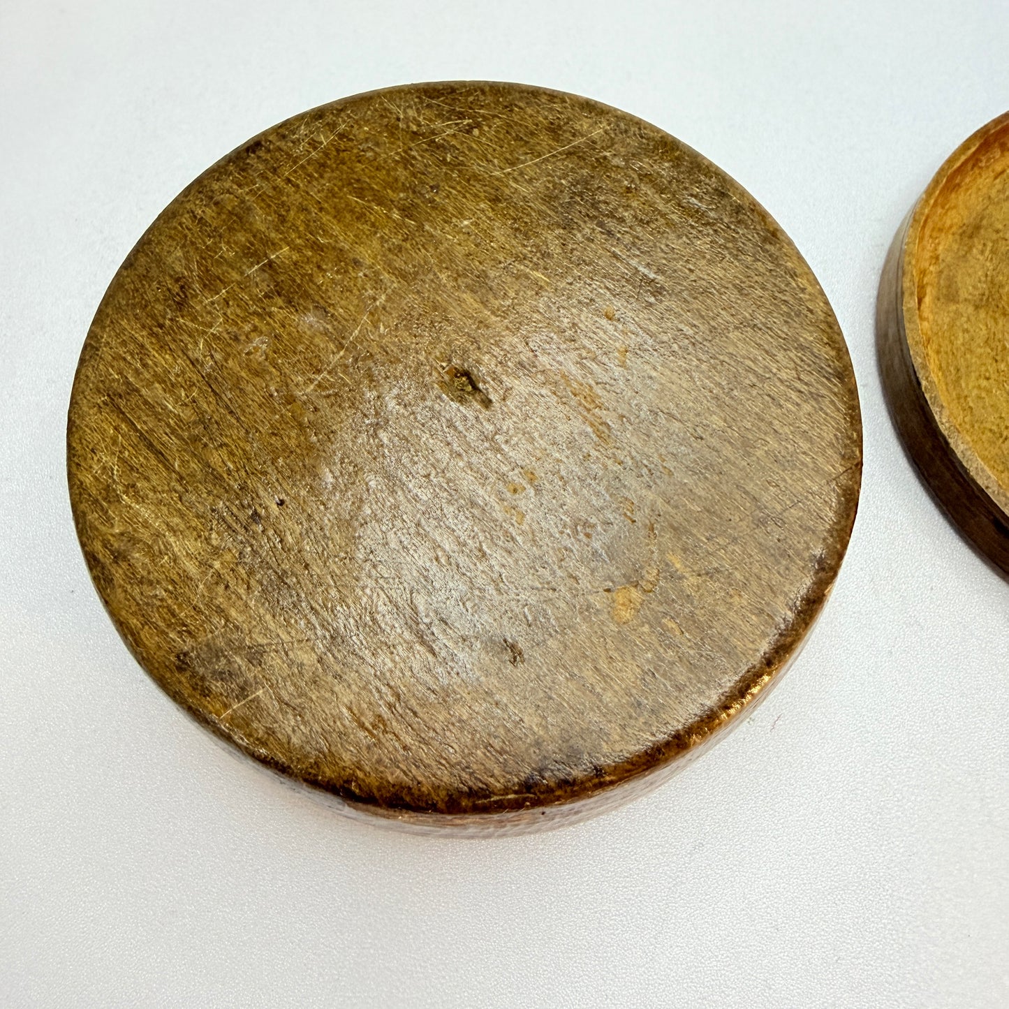 Antique Scandinavian Wood Treen Box. Possibly Pyx Hosts Box