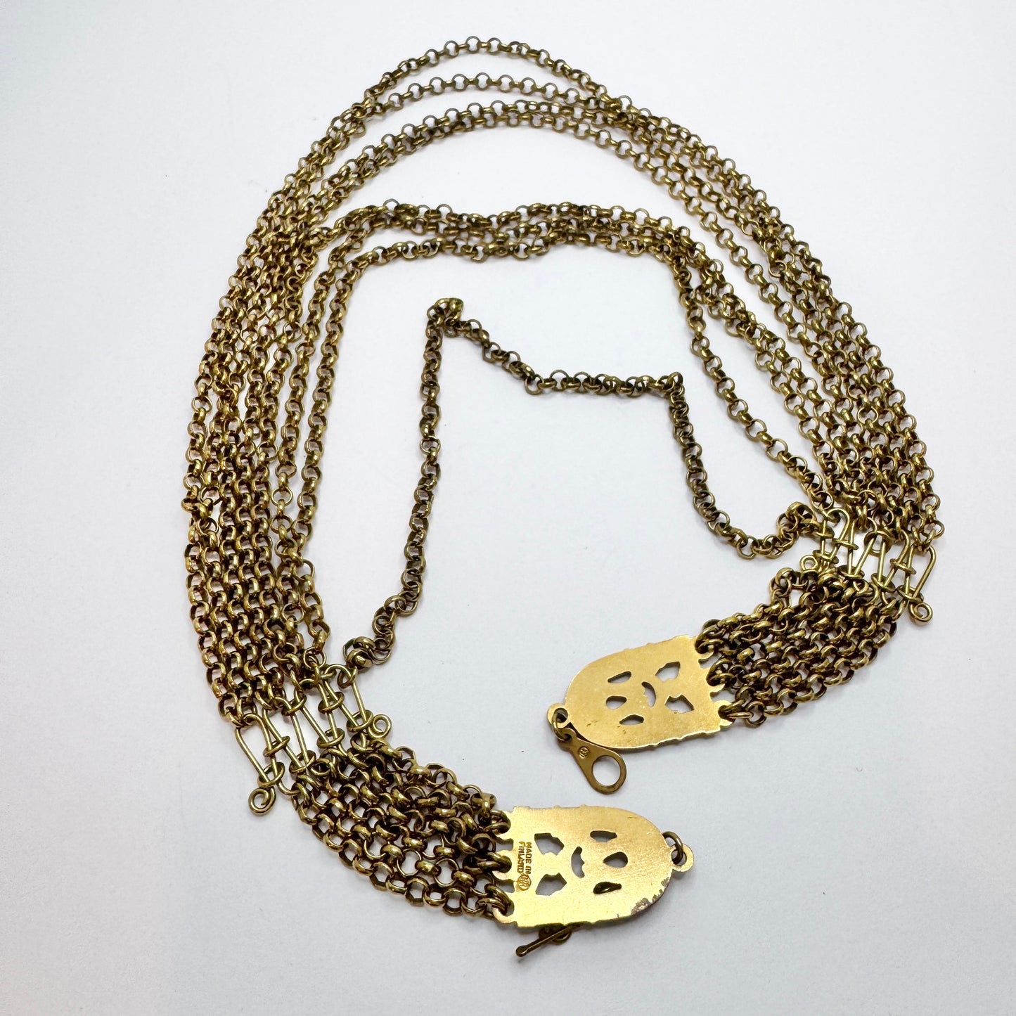 Kalevala Koru, Finland Vintage Massive Bronze Necklace. Design: Birds of Paradise