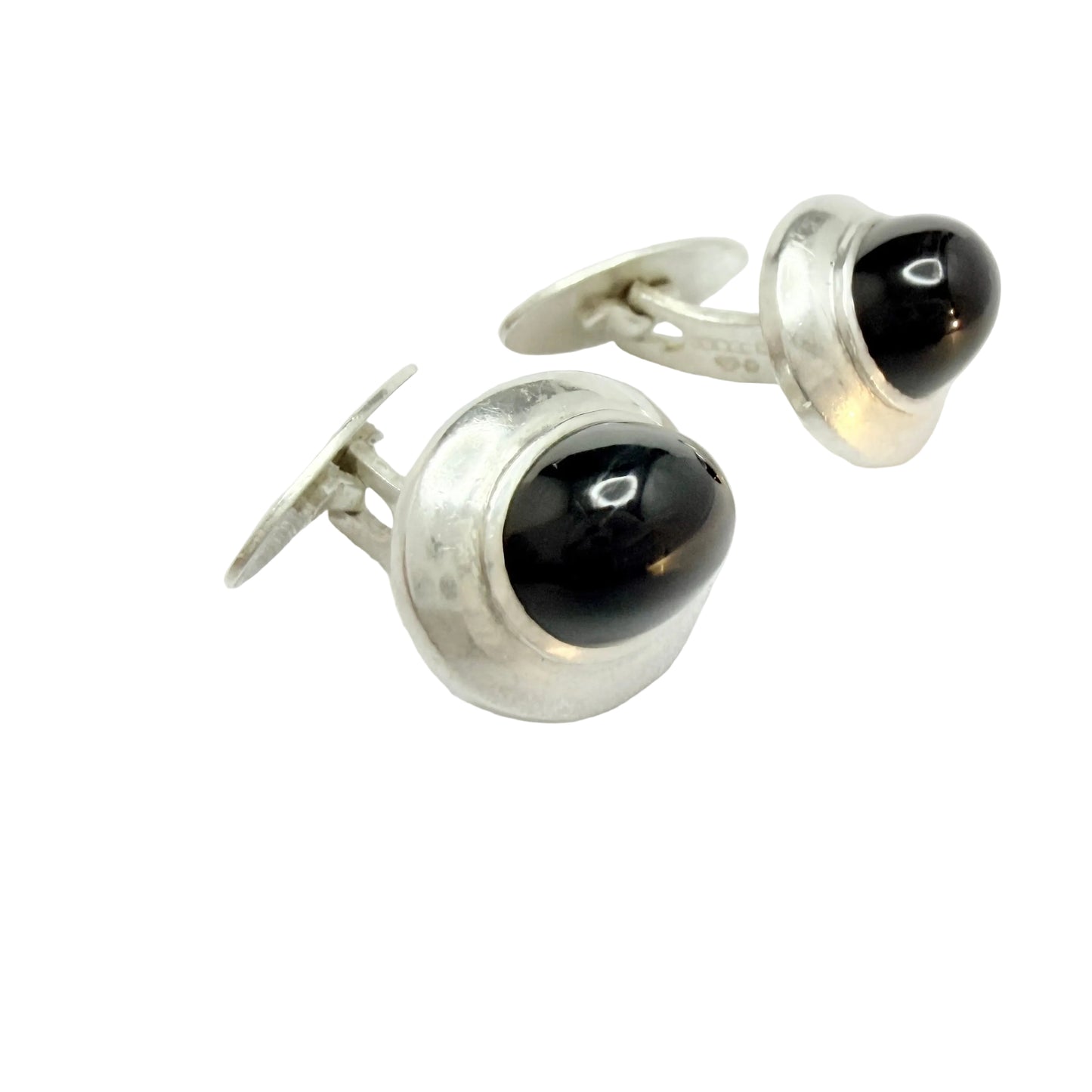 G Dahlgren, Sweden 1952. Vintage Sterling Silver Black Onyx Cufflinks.