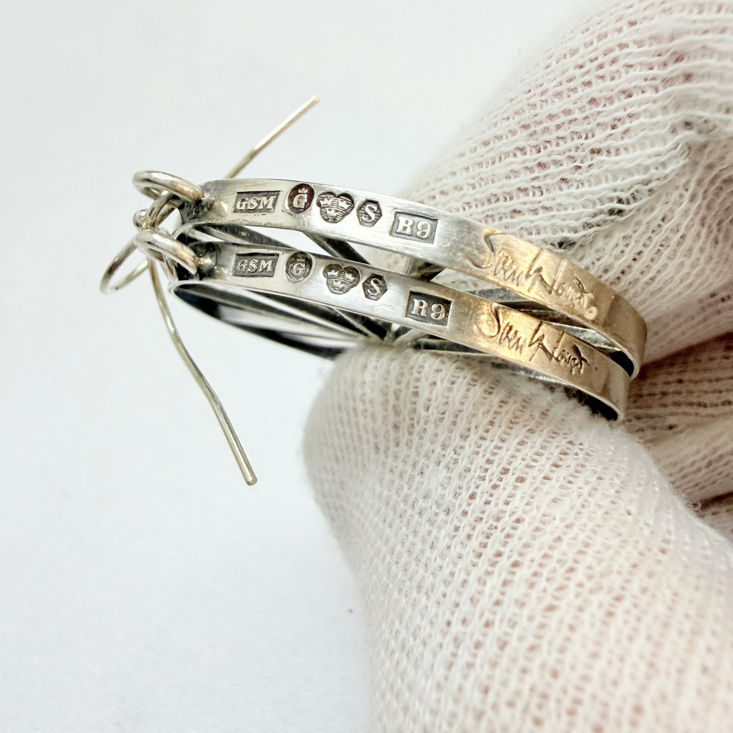 G-Smedjan Sven Larsson, Sweden 1967. Signed Vintage Sterling Silver Earrings.