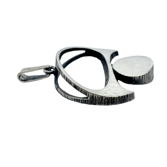 Karl Laine for Sten & Laine Finland 1975. Vintage Sterling Silver Pendant.
