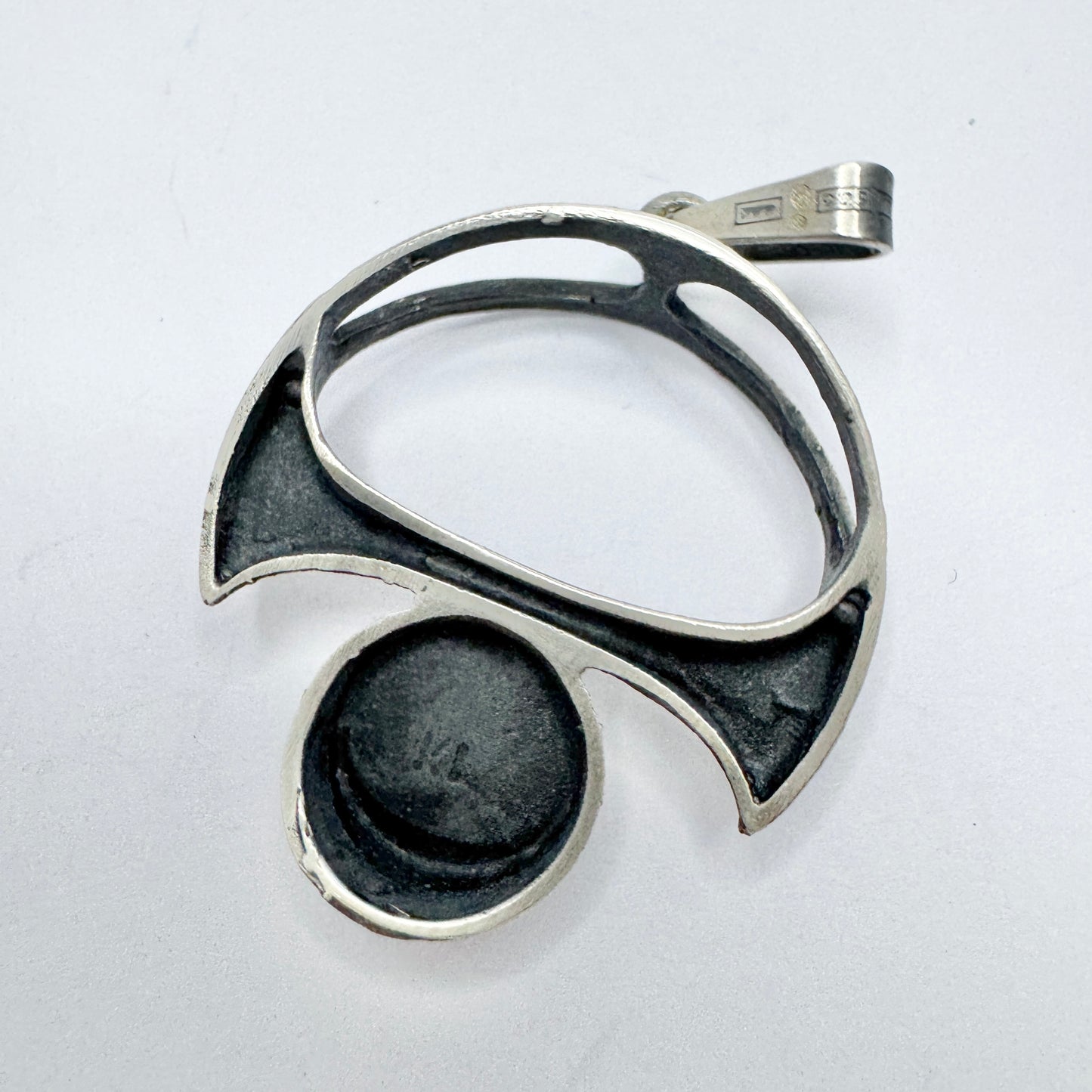 Karl Laine for Sten & Laine Finland 1975. Vintage Sterling Silver Pendant.