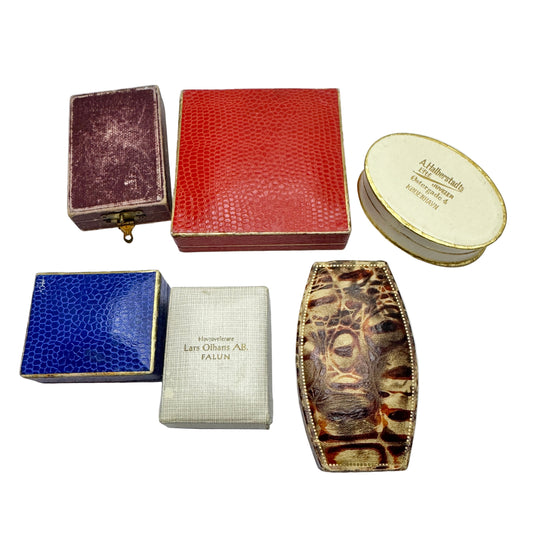 6 Vintage Scandinavian Jewelry Boxes. c 1940-50s