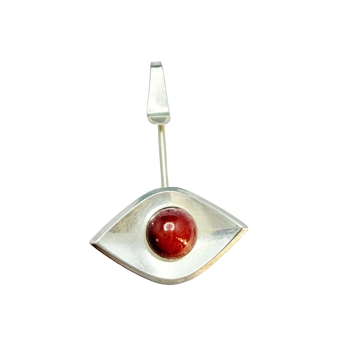 Ceson, Sweden year 1960. Sterling Silver Red Hardstone Pendant.
