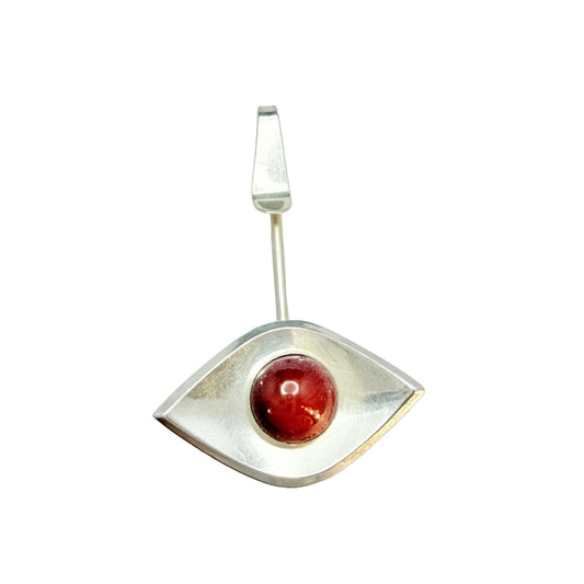 Ceson, Sweden year 1960. Sterling Silver Red Hardstone Pendant.