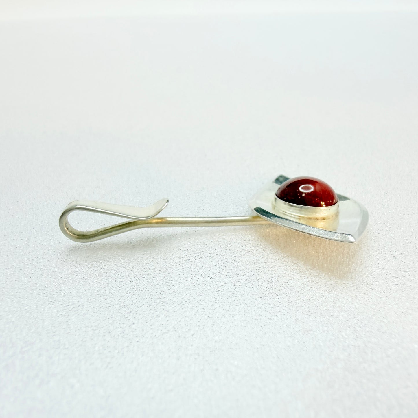 Ceson, Sweden year 1960. Sterling Silver Red Hardstone Pendant.