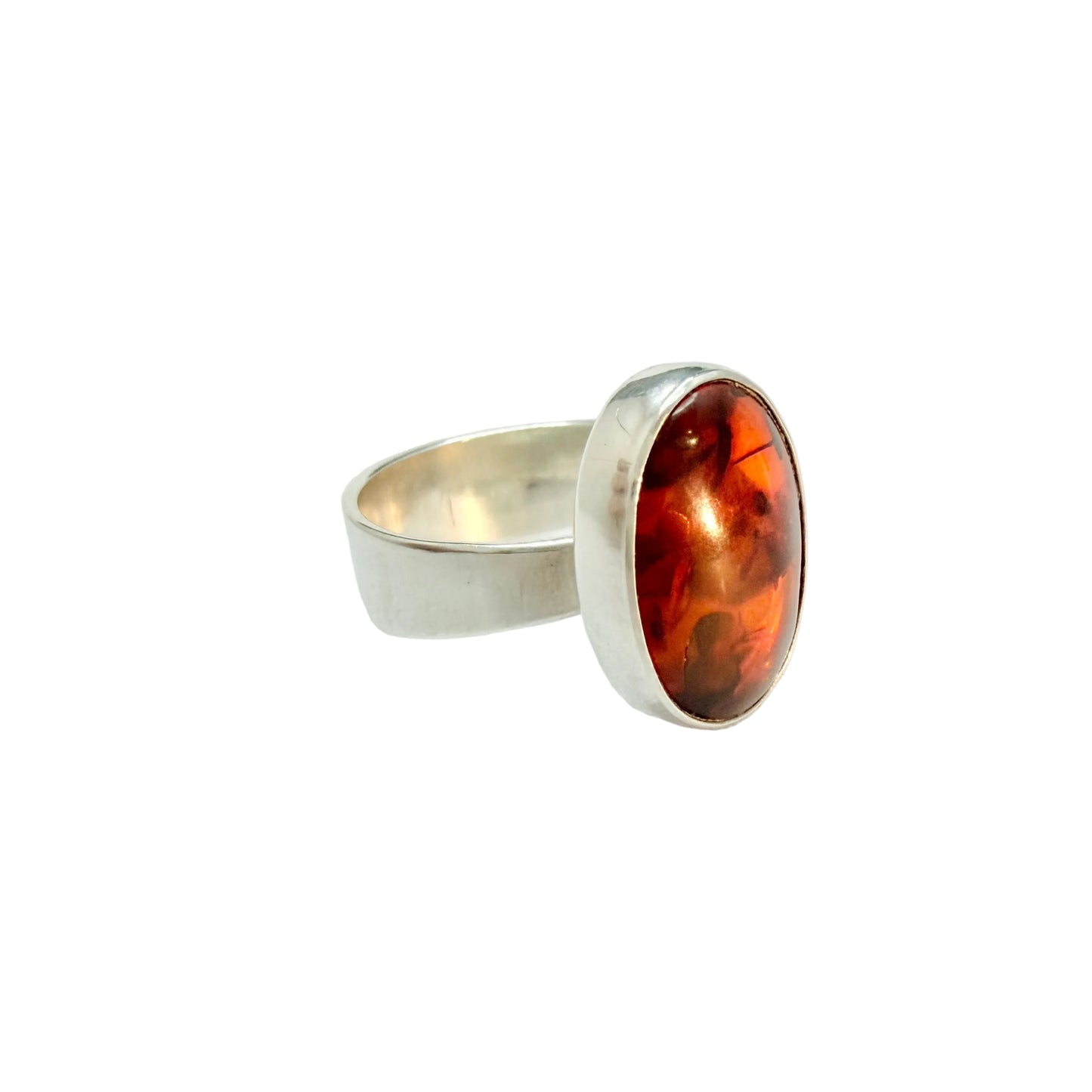 Ostsee-schmuck, Fischland. Vintage Solid Silver Amber Ring.