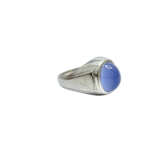 G Dahlgren, Sweden 1959. Vintage Solid Silver Chalcedony Ring.