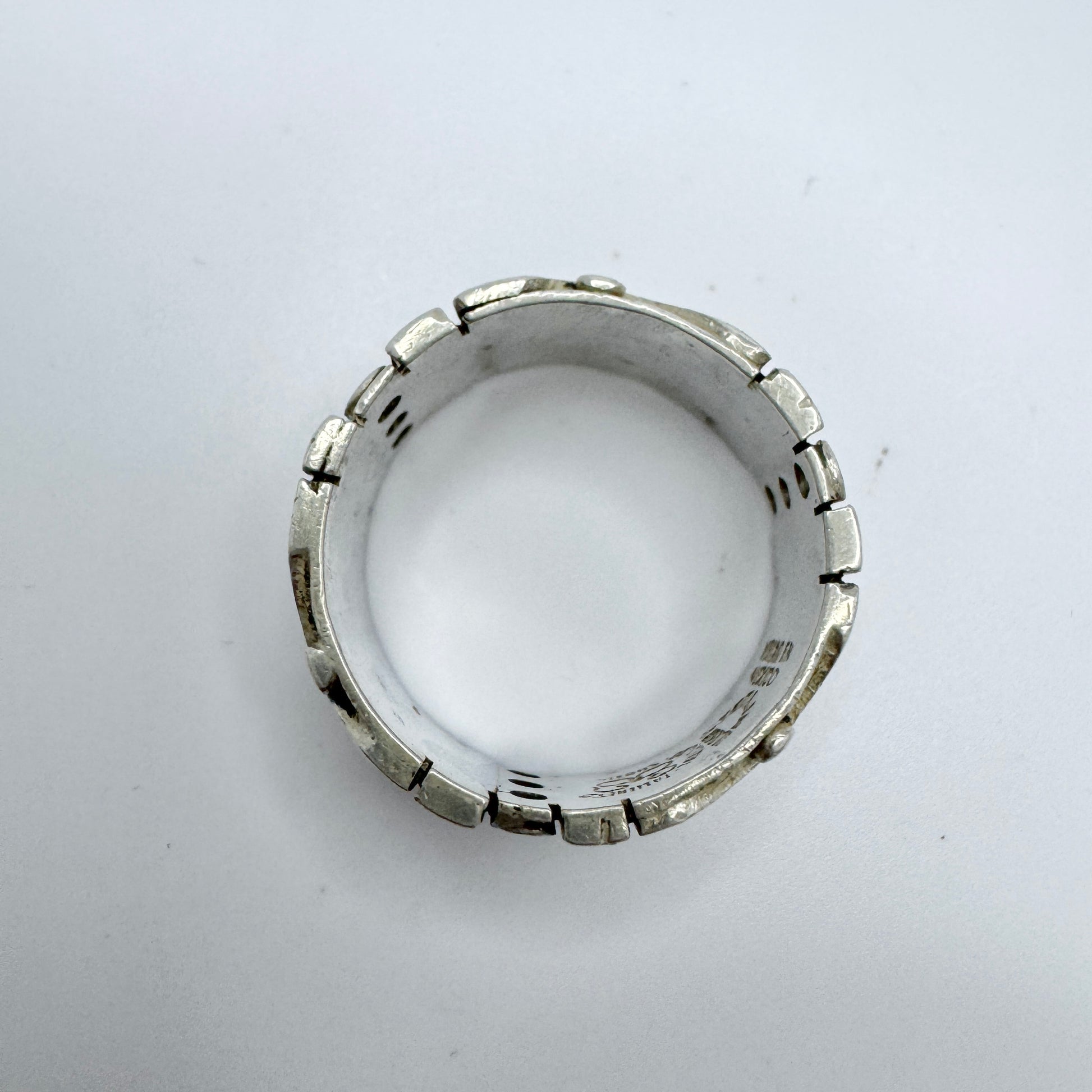 Los Ballesteros Taxco, Mexico. Vintage Mid-century Sterling Silver Band Ring. Size 11