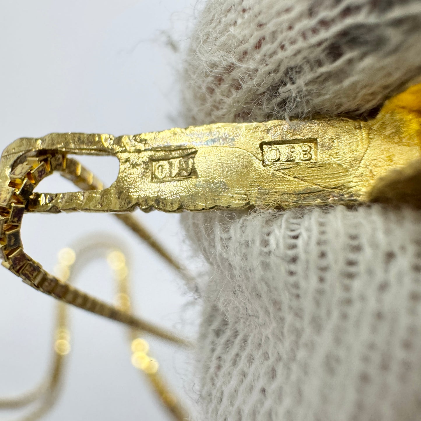 Häggbom-Erhardt, Sweden 1977. Vintage Gold Gilt Solid Silver Modernist Pendant Necklace.