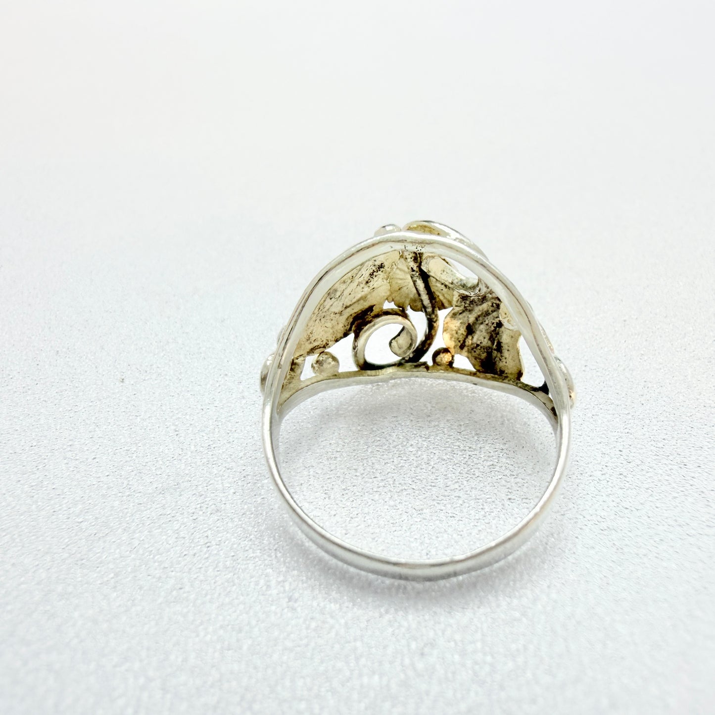 Christian Fogh, Denmark 1950s. Solid Silver Flower Ring.
