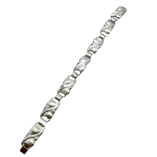 C.A Christensen, Denmark ca 1940s. Solid Silver Bracelet.