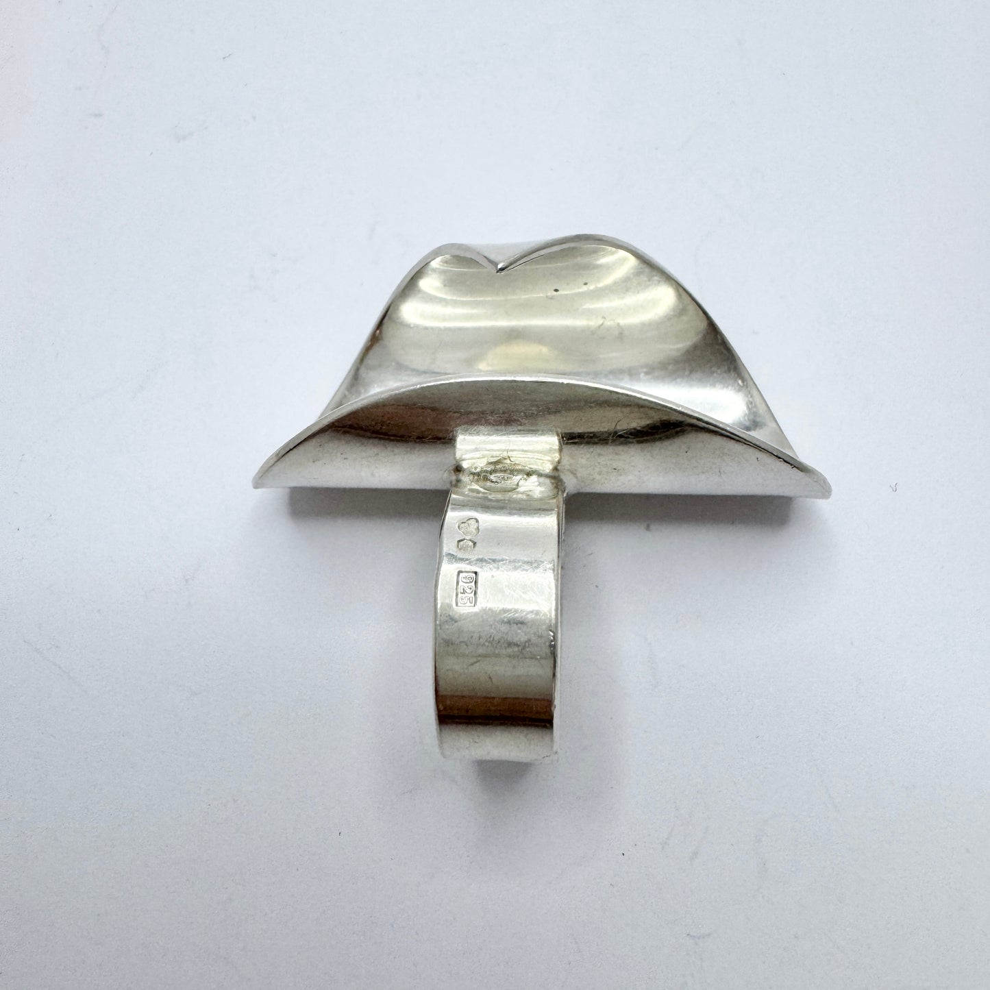 Sweden ca 1980s. Very Bold Sterling Silver Ring.