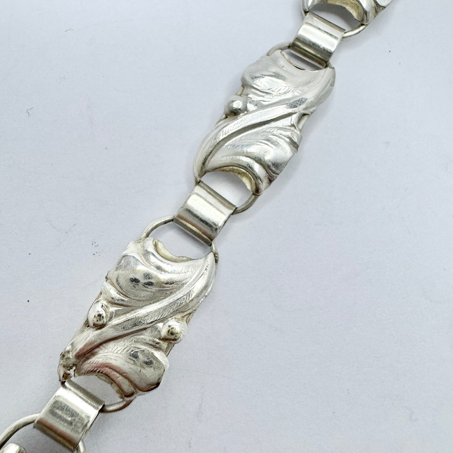 C.A Christensen, Denmark ca 1940s. Solid Silver Bracelet.