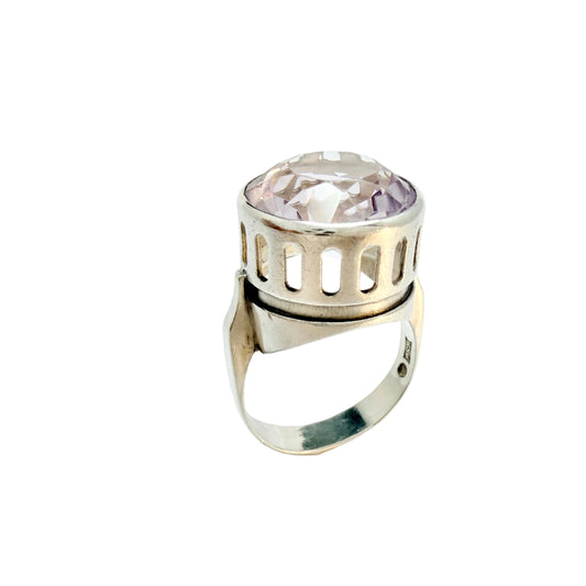 Svedboms, Sweden 1967. Vintage Sterling Silver Pale Amethyst Ring.