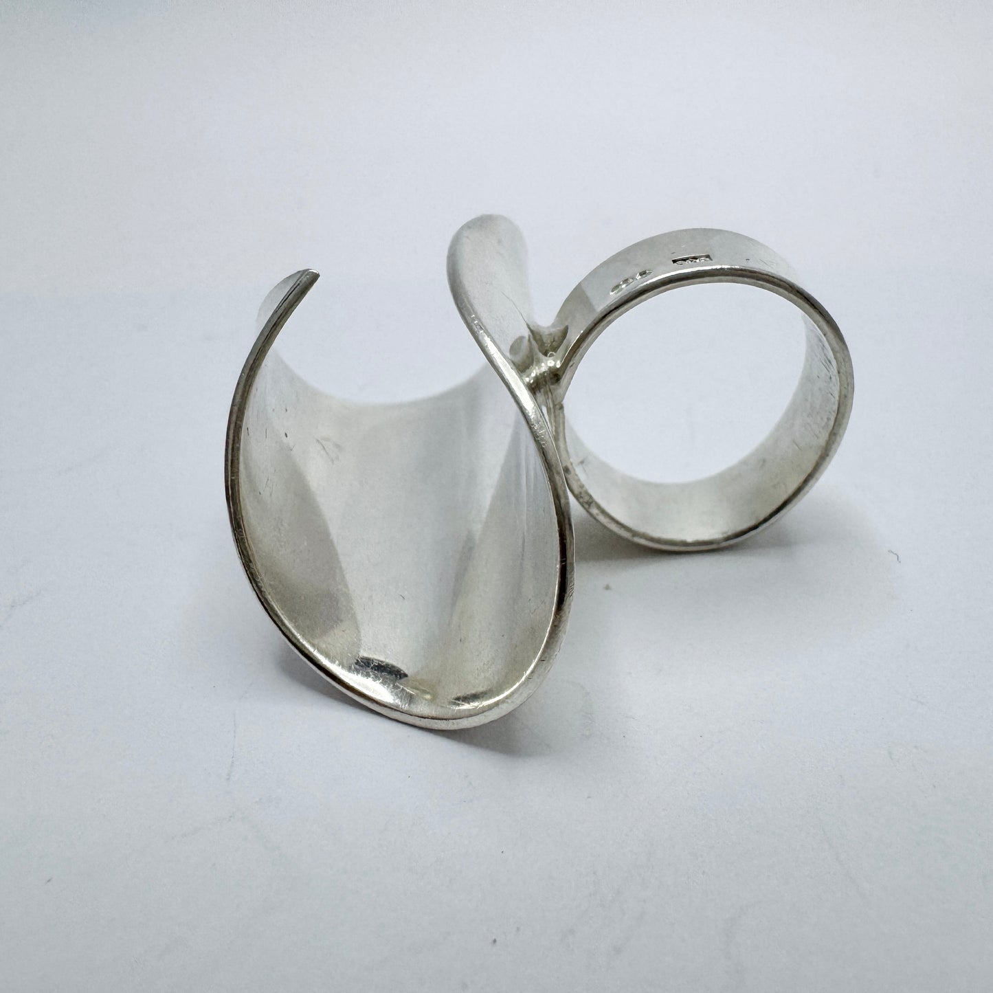 Sweden ca 1980s. Very Bold Sterling Silver Ring.