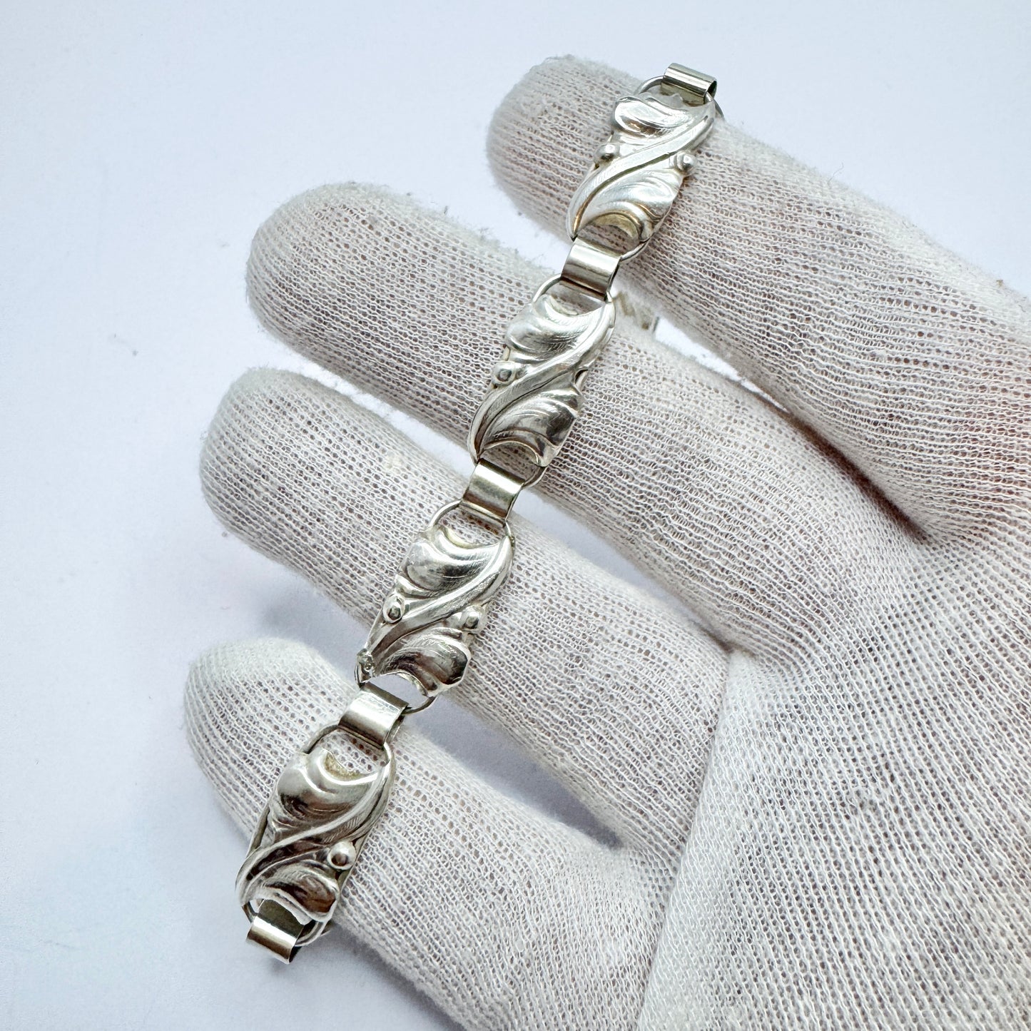 C.A Christensen, Denmark ca 1940s. Solid Silver Bracelet.
