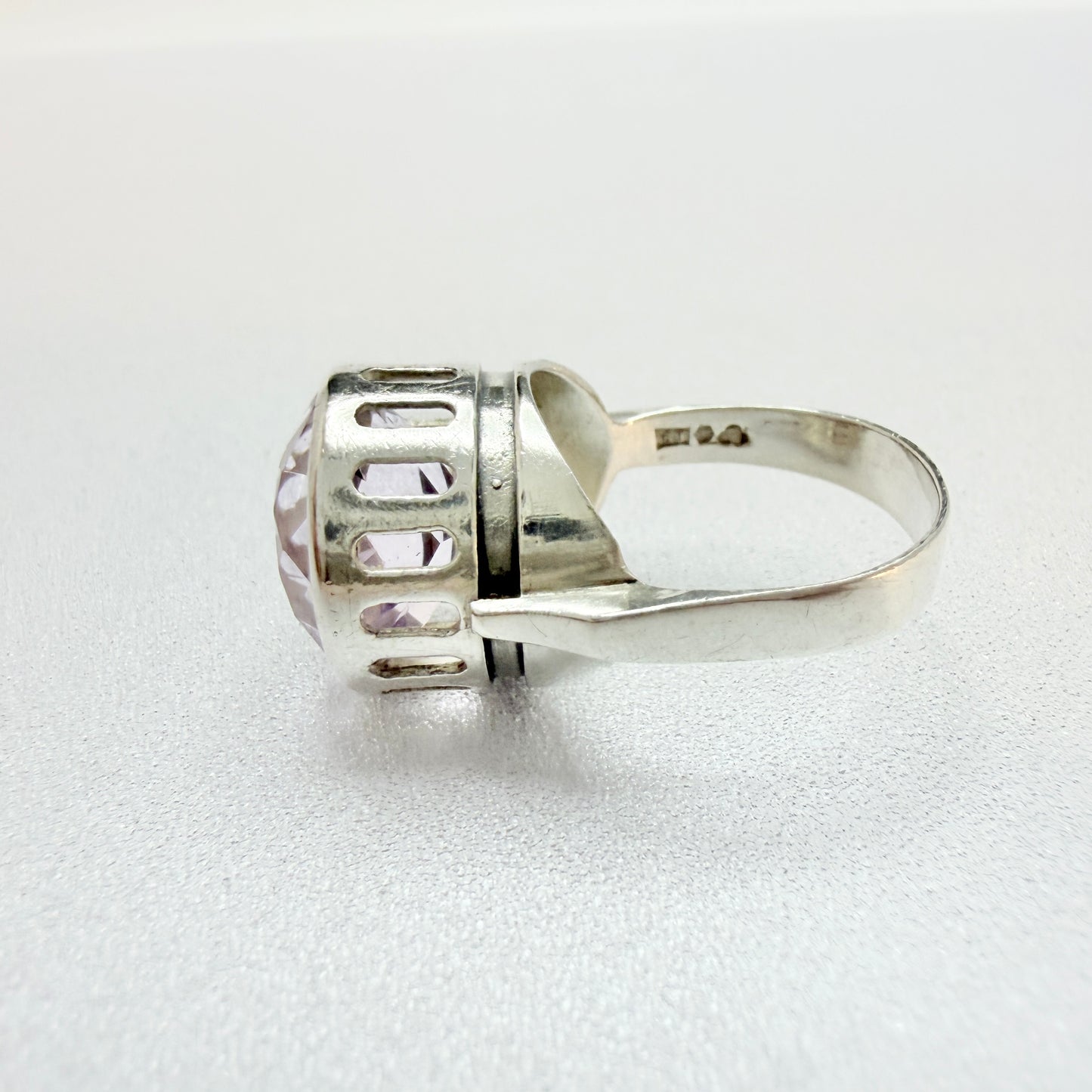 Svedboms, Sweden 1967. Vintage Sterling Silver Pale Amethyst Ring.