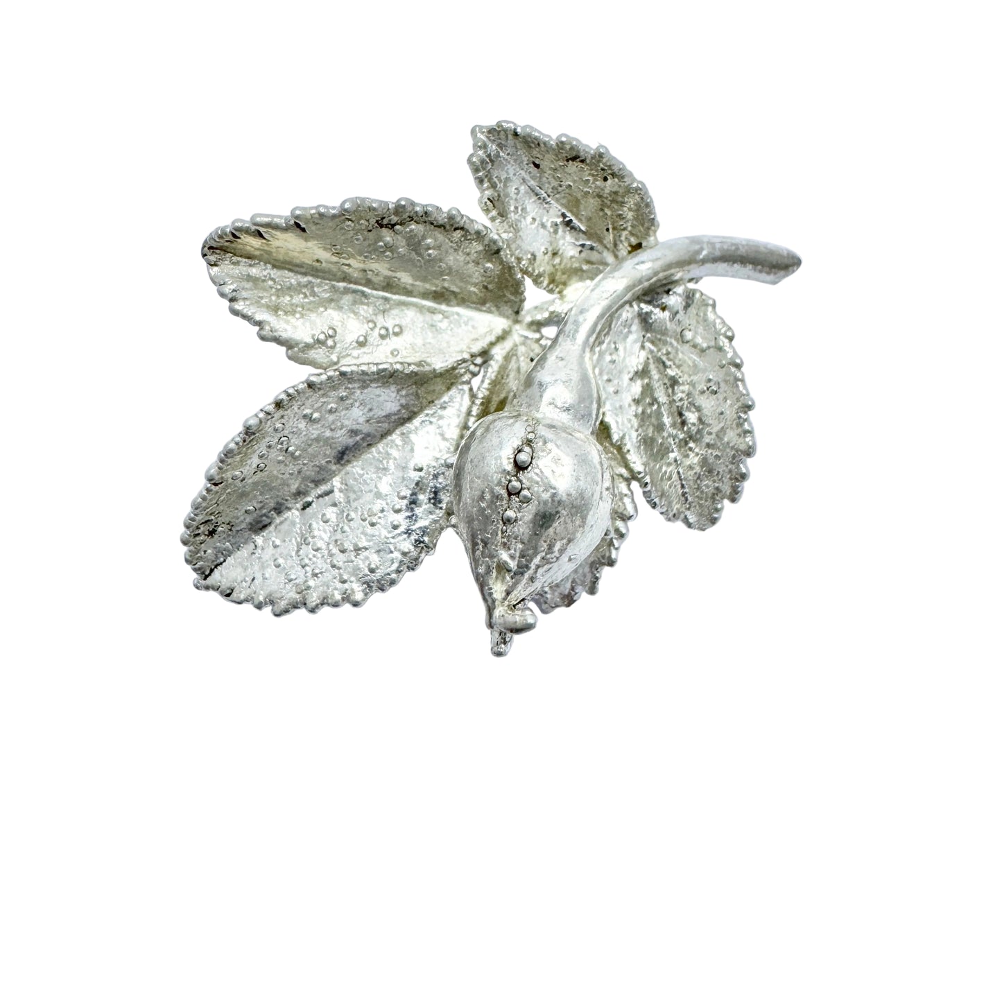 Flora Danica, Denmark. Vintage Sterling Silver Brooch.