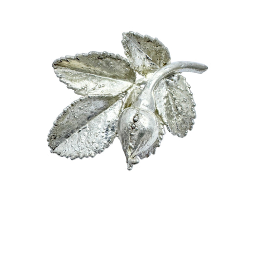 Flora Danica, Denmark. Vintage Sterling Silver Brooch.
