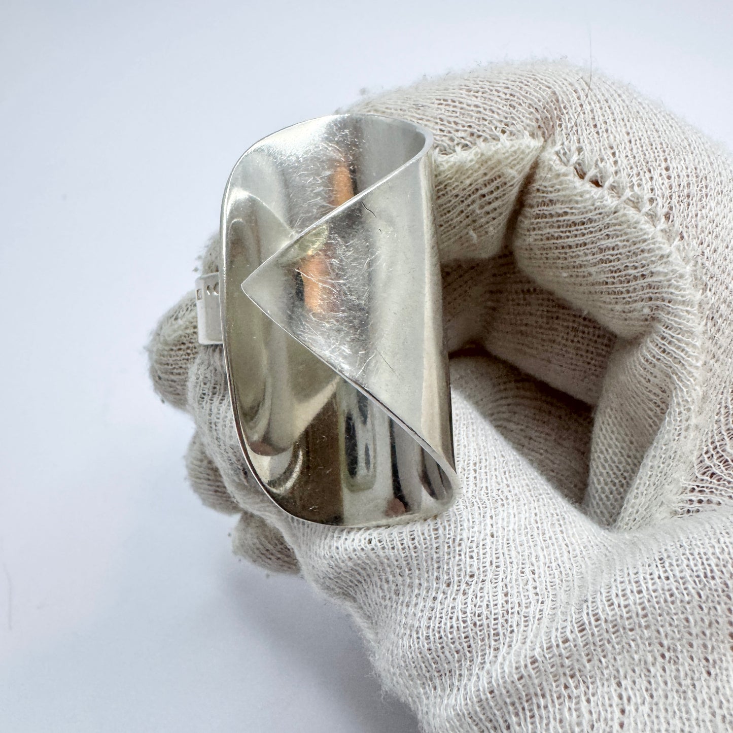 Sweden ca 1980s. Very Bold Sterling Silver Ring.
