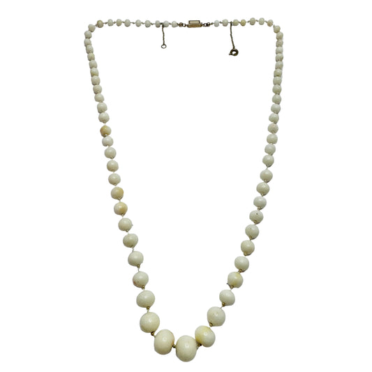 CF Hultbom, Sweden 1838. Antique 18k Gold Angel Skin Coral Necklace.