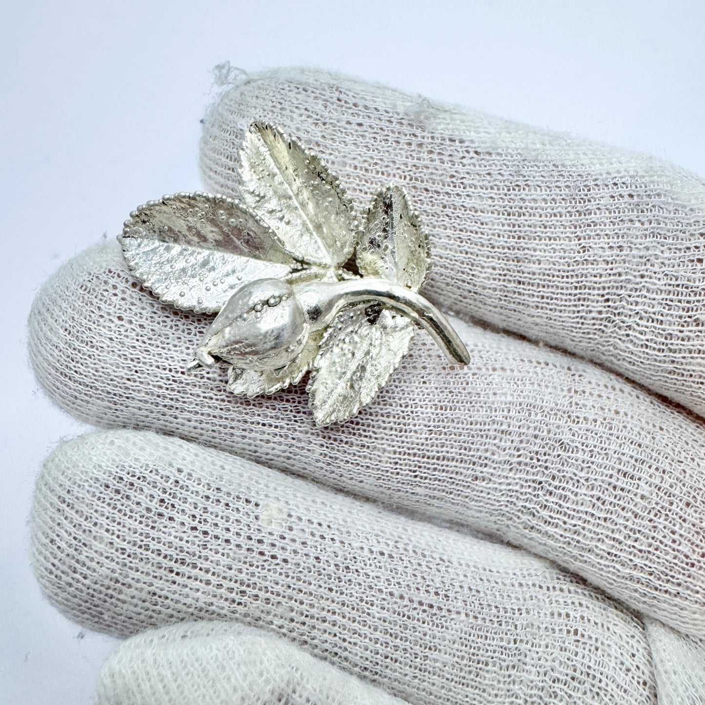 Flora Danica, Denmark. Vintage Sterling Silver Brooch.