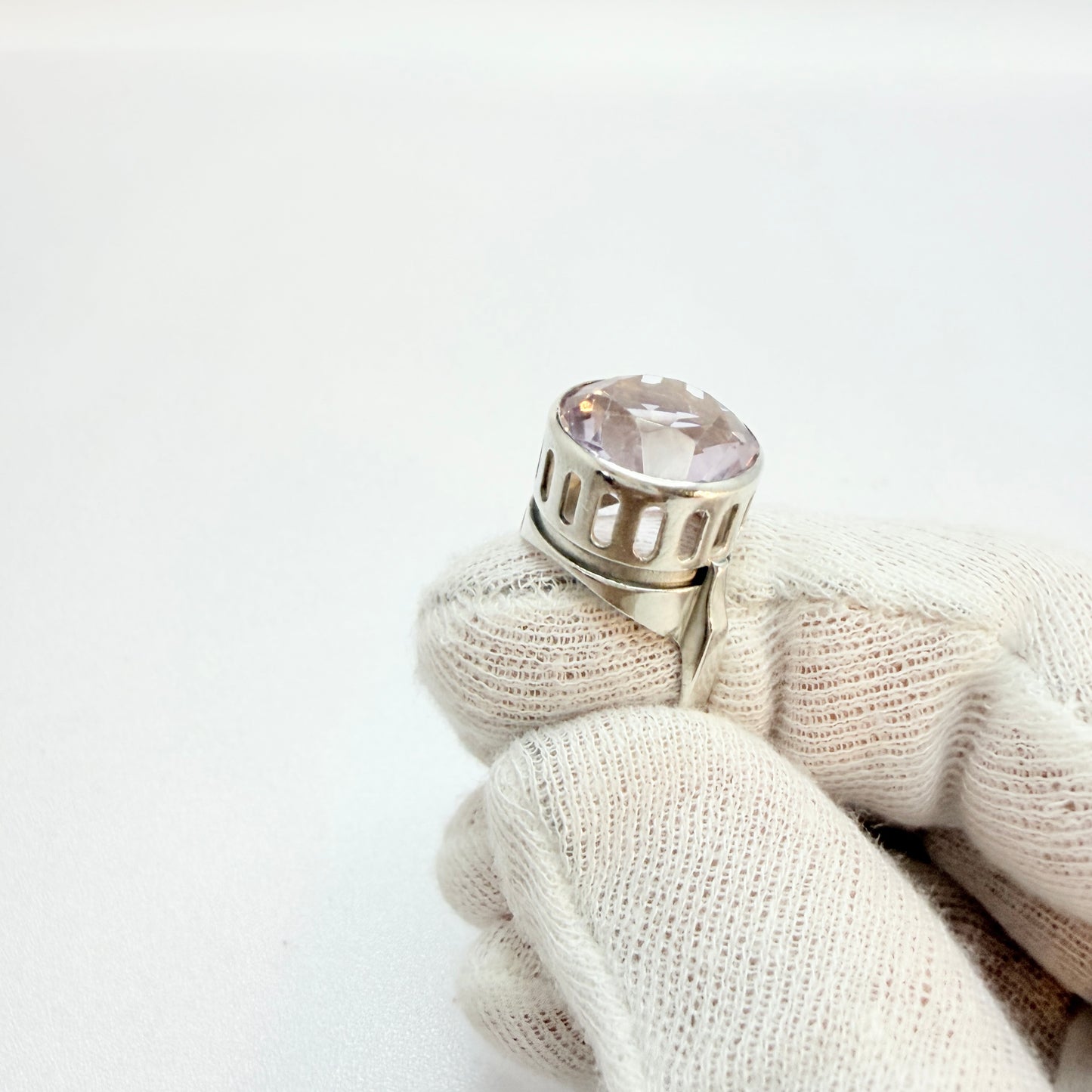 Svedboms, Sweden 1967. Vintage Sterling Silver Pale Amethyst Ring.