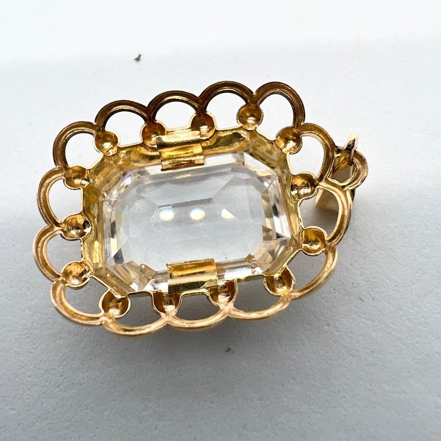 Sweden 1950-60s. Vintage 18k Gold Quartz Pendant.