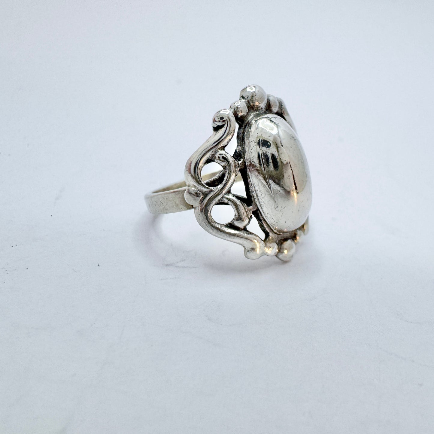 Denmark 1940-50s. Solid Silver Ring.